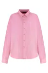 Balenciaga Distressed Long-sleeved Logo Shirt In Multi