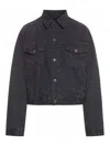 Balenciaga Denim Jacket With Chest And Lateral Pockets In Negro