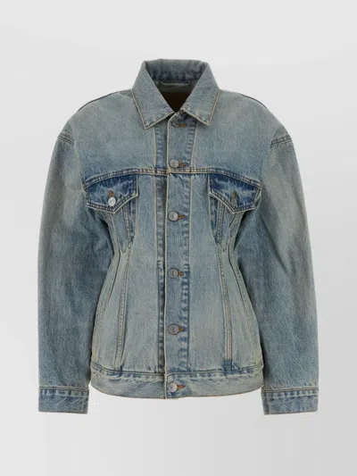 BALENCIAGA DENIM JACKET WITH ADJUSTABLE WAIST TABS