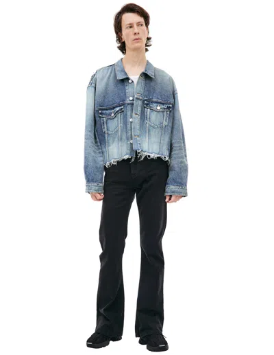 Balenciaga Denim Jacket With Buttons In Blue