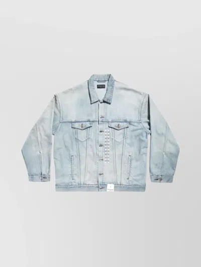 BALENCIAGA DENIM JACKET WITH FLAP POCKETS AND DROP SHOULDER