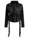 Balenciaga Denim Jacket With Lace-up Back In Black