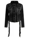Balenciaga Denim Jacket With Laces In Black