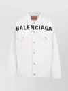 Balenciaga Logo-print Denim Jacket In White