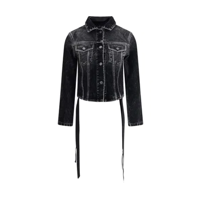 BALENCIAGA DENIM JACKET WITH RIBBON