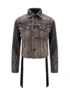 Balenciaga Jeans Jacket With Satin Laces In Gray
