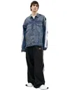 Balenciaga Denim Jacket With Stripes In Gold
