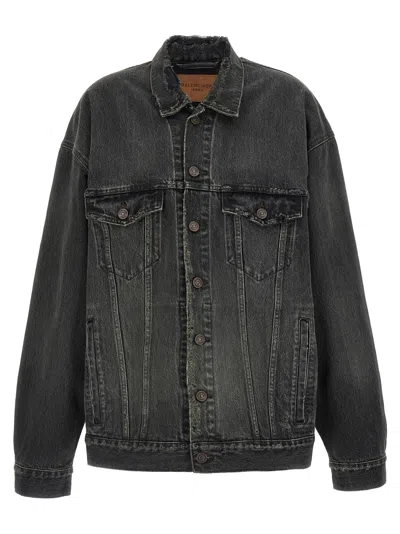 BALENCIAGA DENIM JACKET WITH USED EFFECT
