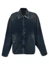 Balenciaga Denim Jacket With Used Effect Casual Jackets And Parka Blue In Blue