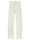 Balenciaga Vintage Wrinkled Cotton Denim Jeans In Neutral