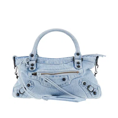 Balenciaga Le City First Denim Tote Bag In Blue