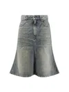 Balenciaga Denim Midi Skirt In Blue