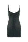 Balenciaga Fitted Sleeveless Mini Dress With Scoop Neckline In Blue