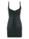 Balenciaga Fitted Sleeveless Mini Dress With Scoop Neckline In Blue