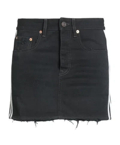 Balenciaga Denim Mini Skirt In Black