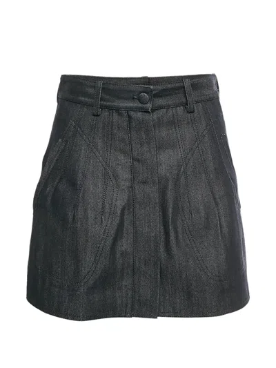 Pre-owned Balenciaga Denim Mini Skirt In Blue