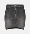 Balenciaga Denim Miniskirt In Black