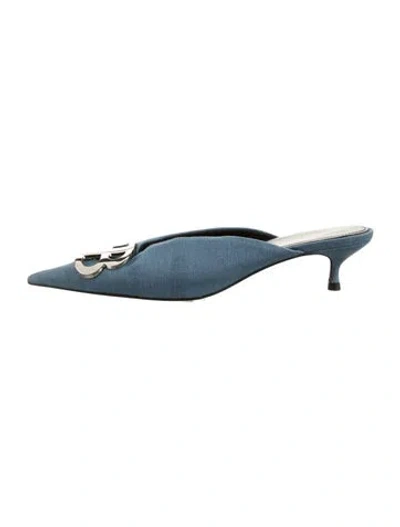 Pre-owned Balenciaga Denim Mules In Blue