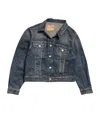 Balenciaga Denim Off-the-shoulder Jacket In Blue