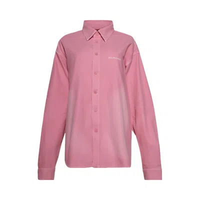 Pre-owned Balenciaga Denim Overshirt 'baby Pink' | Women's Size Xs