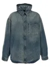 Balenciaga Denim Overshirt Collar Folded Chest Pocket In Blue