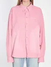 Balenciaga Denim Overshirt In Pink