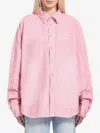 Balenciaga Denim Overshirt In Pink