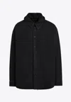 Balenciaga Men's Shirt-style Parka In Black