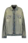 Balenciaga Oversize Denim Jacket Chest Pockets In Light Blue