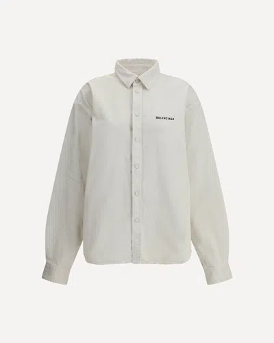 Balenciaga Denim Shirt Jacket In White