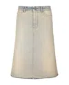Balenciaga Women's Falda Midi Denim In Nude