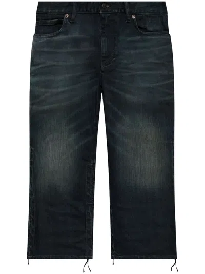 Balenciaga Women's Black Jean Capri Pants In Croc