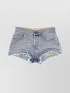 Balenciaga Denim Shorts With Belt Loops And Distressed Detailing
