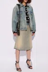 Balenciaga Women's Falda Midi Denim In Light Blue