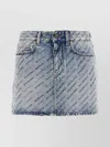 Balenciaga Denim Mini Skirt With Logos