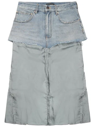 Balenciaga Denim Skirt In Blue