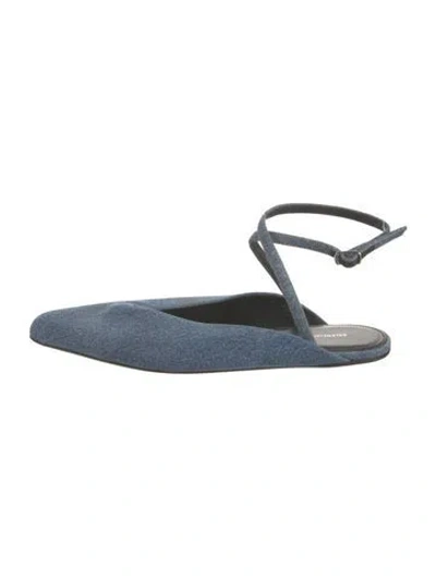 Pre-owned Balenciaga Denim Slingback Flats In Blue