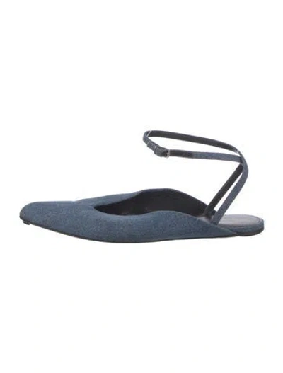 Pre-owned Balenciaga Denim Slingback Flats In Blue
