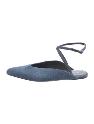 Pre-owned Balenciaga Denim Slingback Flats In Blue