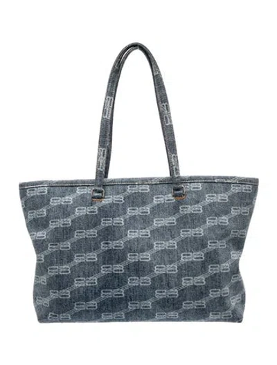 Pre-owned Balenciaga Denim Tote In Blue