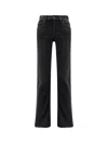 Balenciaga Women Denim Trousers With Frayed Edges