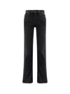 Balenciaga Women Denim Trousers With Frayed Edges In Black