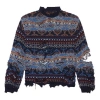Balenciaga Distressed-effect Crew Neck Jumper In Blue