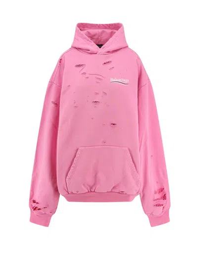 BALENCIAGA DESTROYED FINISH COTTON SWEATSHIRT