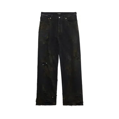 Pre-owned Balenciaga Destroyed Pants 'flat Black'