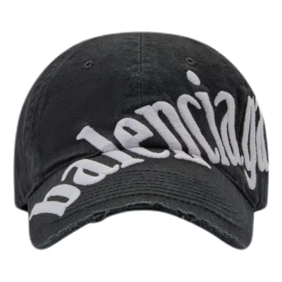 Balenciaga Diagonal Logo Baseball Cap 'black White'