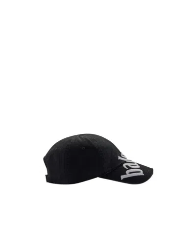 Balenciaga Diagonal Logo Cap In Black