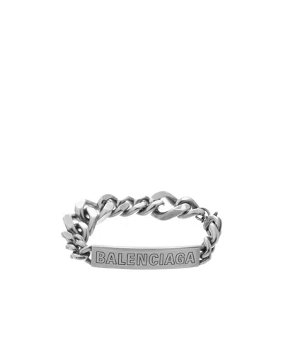 Balenciaga Disc-shaped Twisted Bracelet In Gray