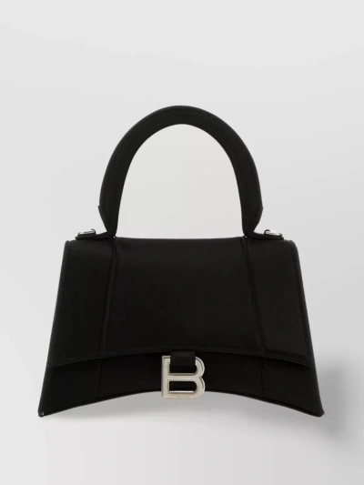 Balenciaga Distinct Silhouette Compact Satin Handbag In Black