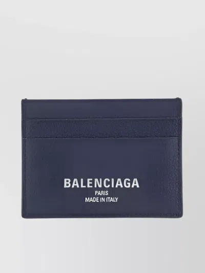 Balenciaga Distinctive Touch Leather Card Holder In Blue